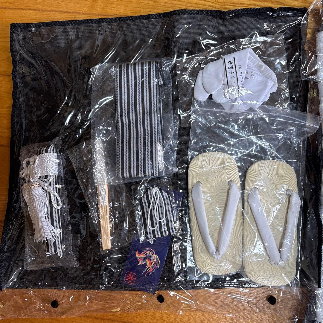 子供用和装 青色 七五三フルセット　五歳