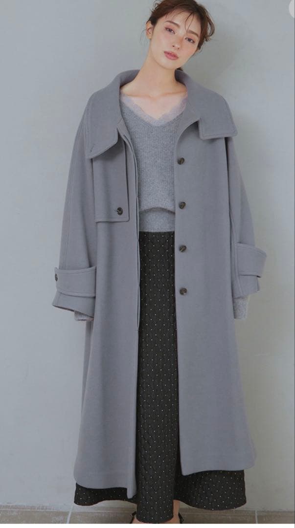 【新品】 FRAY I.D ウールリバー バルマカンコート　グレー　サイズ0