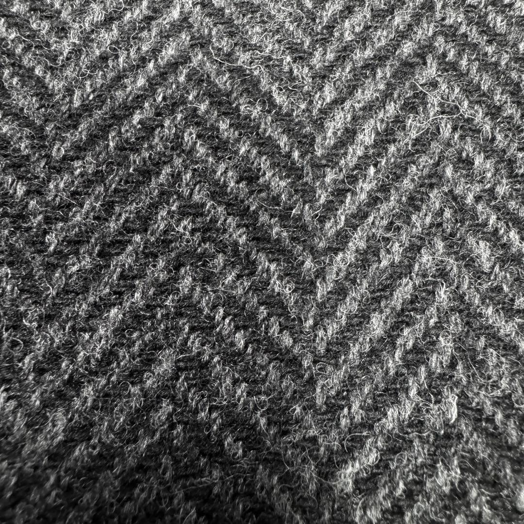 マーガレットハウエル　ヘリンボーンツイード　比翼ボタン　チェスターコート1グレー