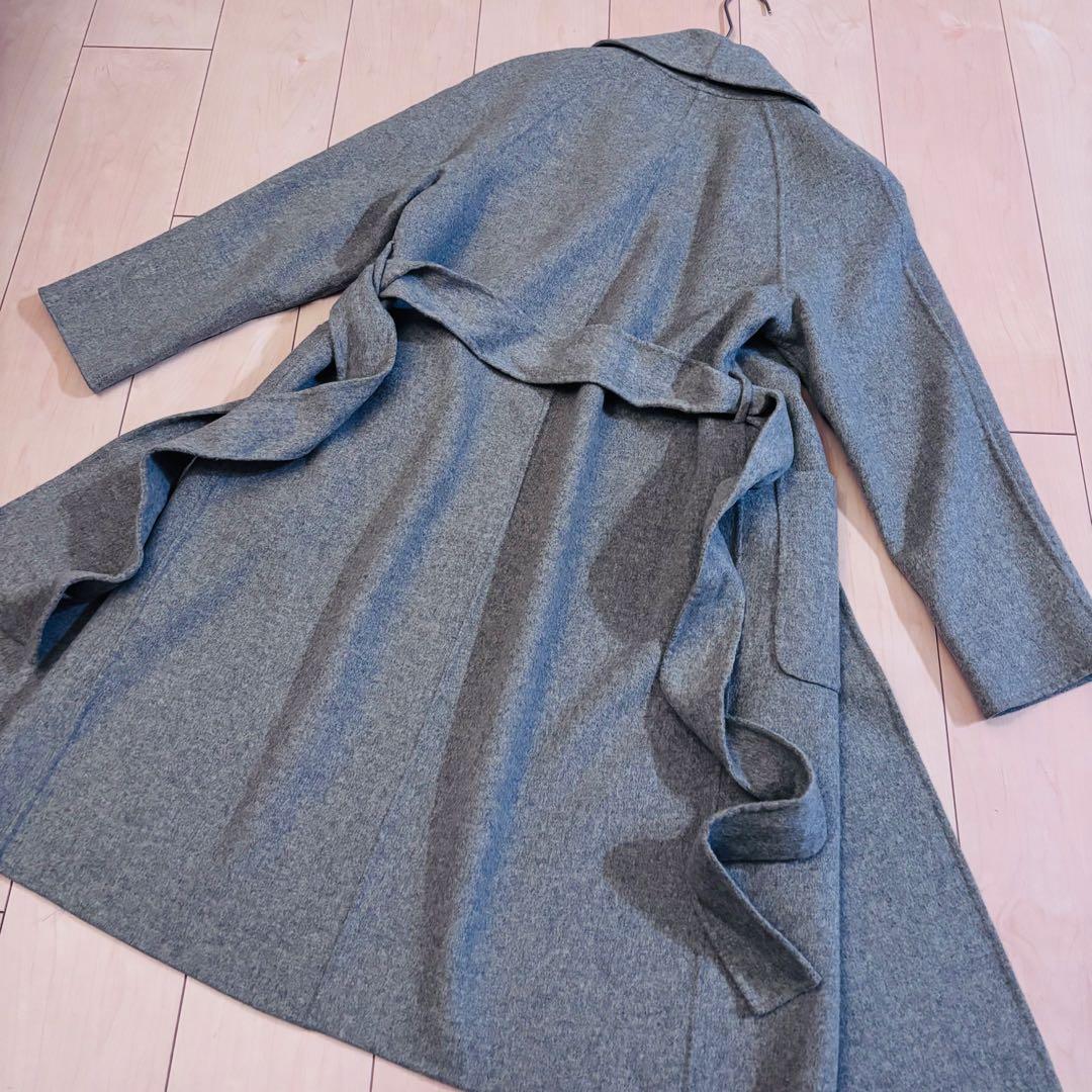 IENA イエナ カシミヤ混 ガウンリバーコート ロングコート M グレー