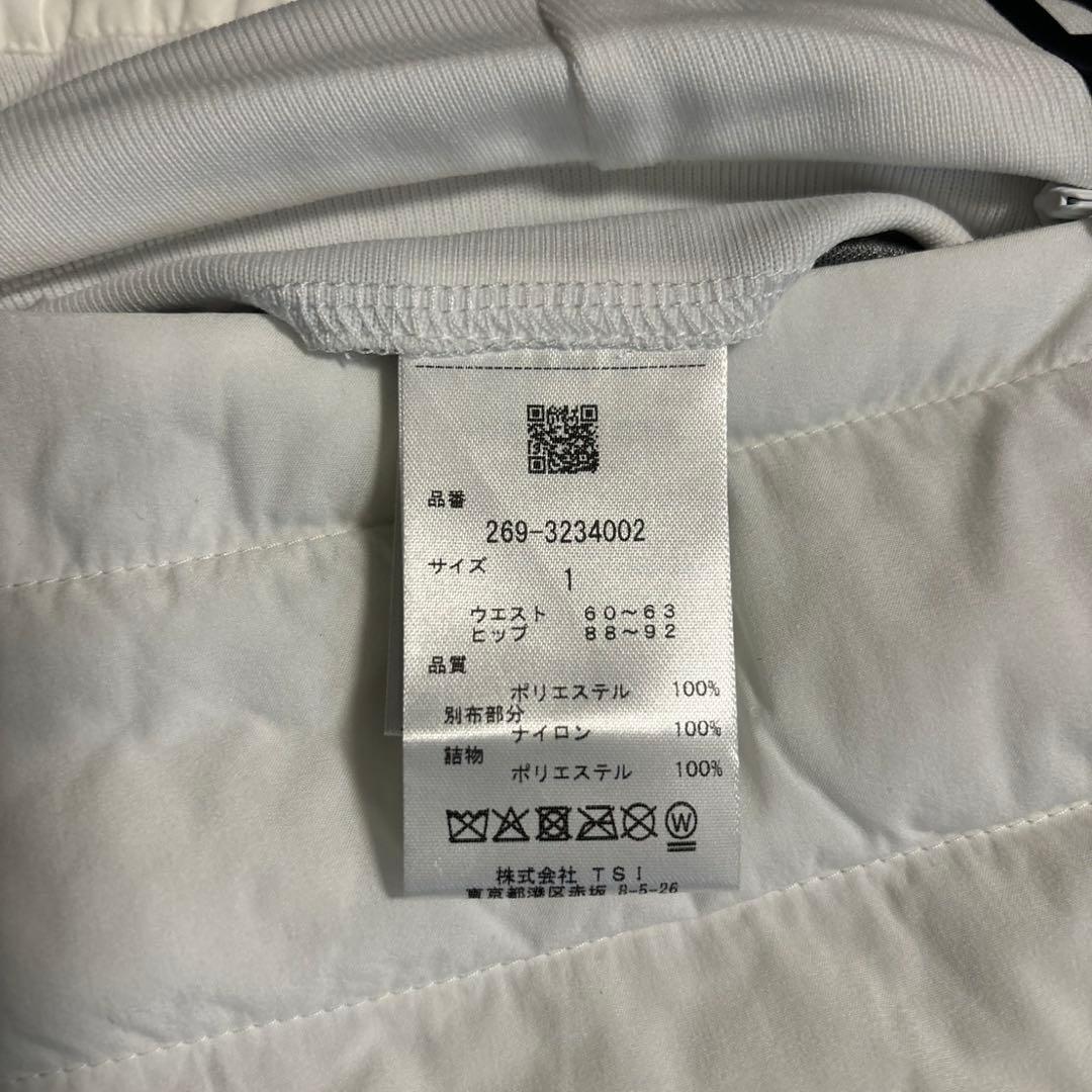 PGGアモッサ×N yメカニカルストレッチタフタホワイトスカートサイズ1