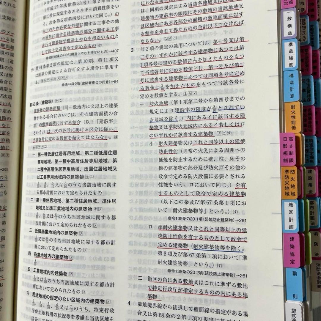 【まの】一級建築士2026年版法令集 （線引き・index貼付済）