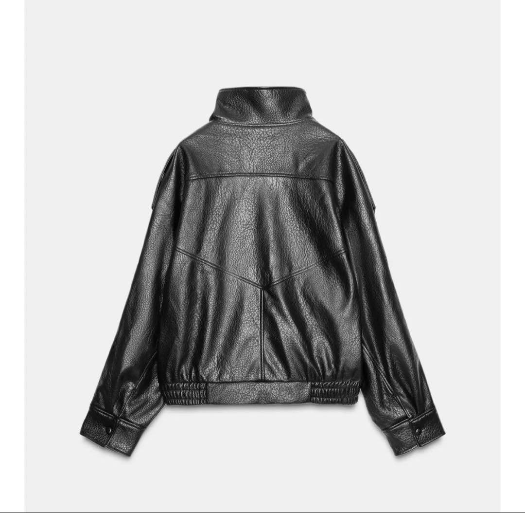 [完売品]ZARAザラYSL似フェイクレザージャケット XSサイズブラック