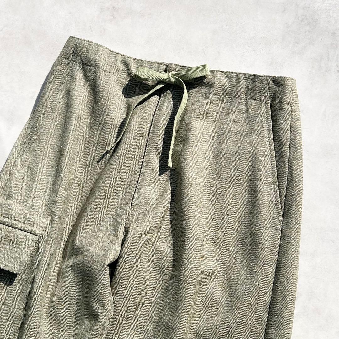 ♡美品♡ ドゥロワー　ヘリンボーンカーゴパンツ　24AW カーキ　定価9.7