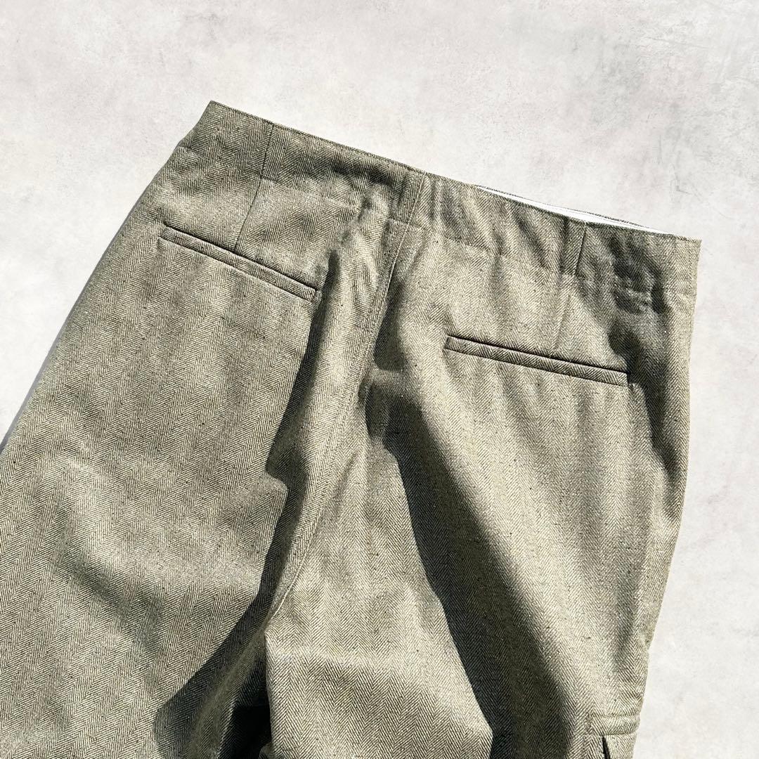 ♡美品♡ ドゥロワー　ヘリンボーンカーゴパンツ　24AW カーキ　定価9.7