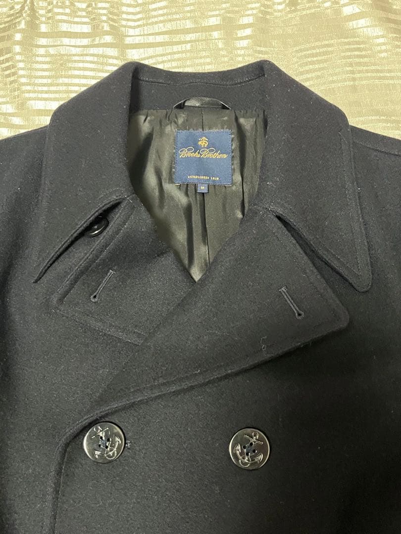 【美品】ブルックスブラザーズ ピーコート ウール アンカーボタン 紺 M