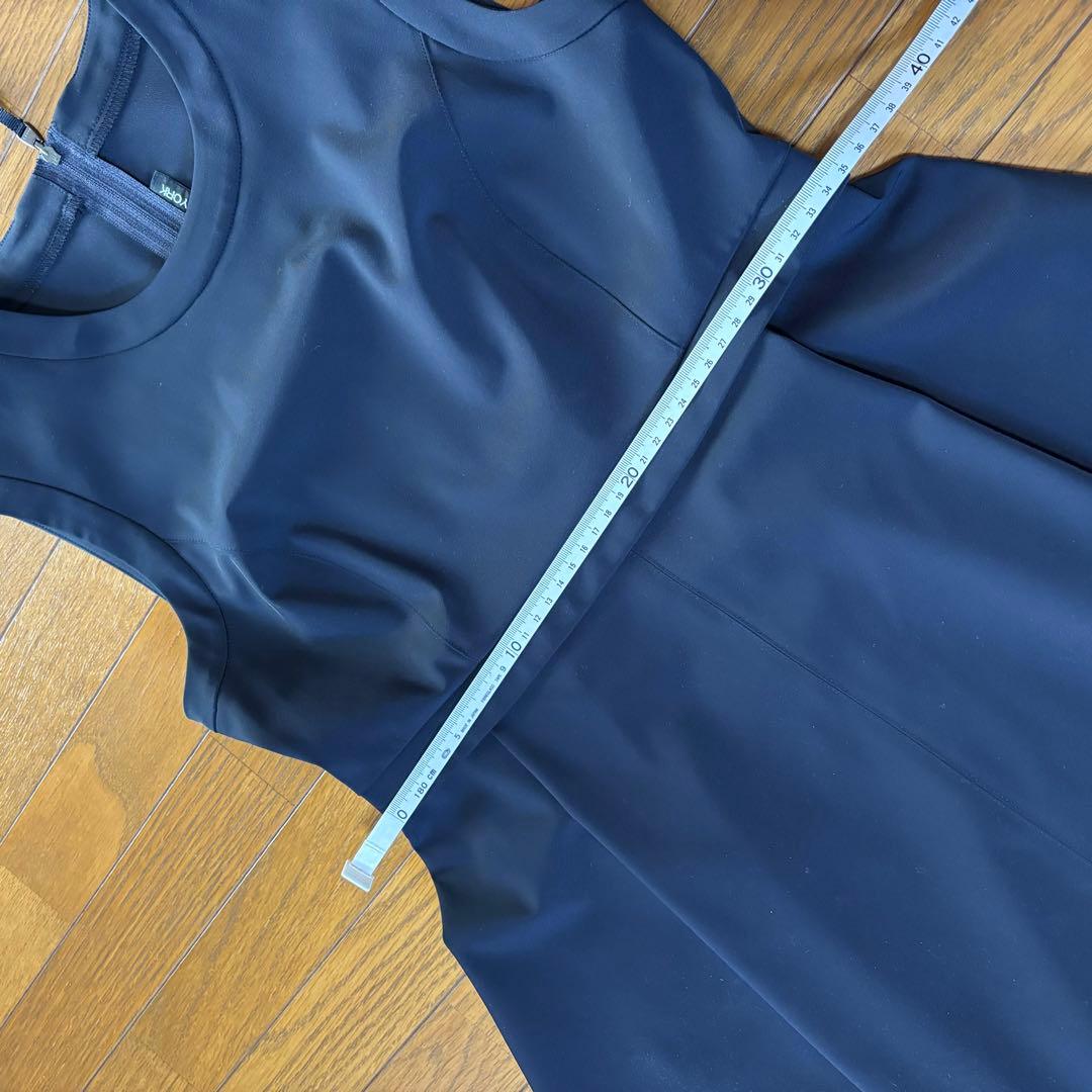 FOXEY NEW YORK 黒ロングワンピース　ノースリーブ　美ラインフレア