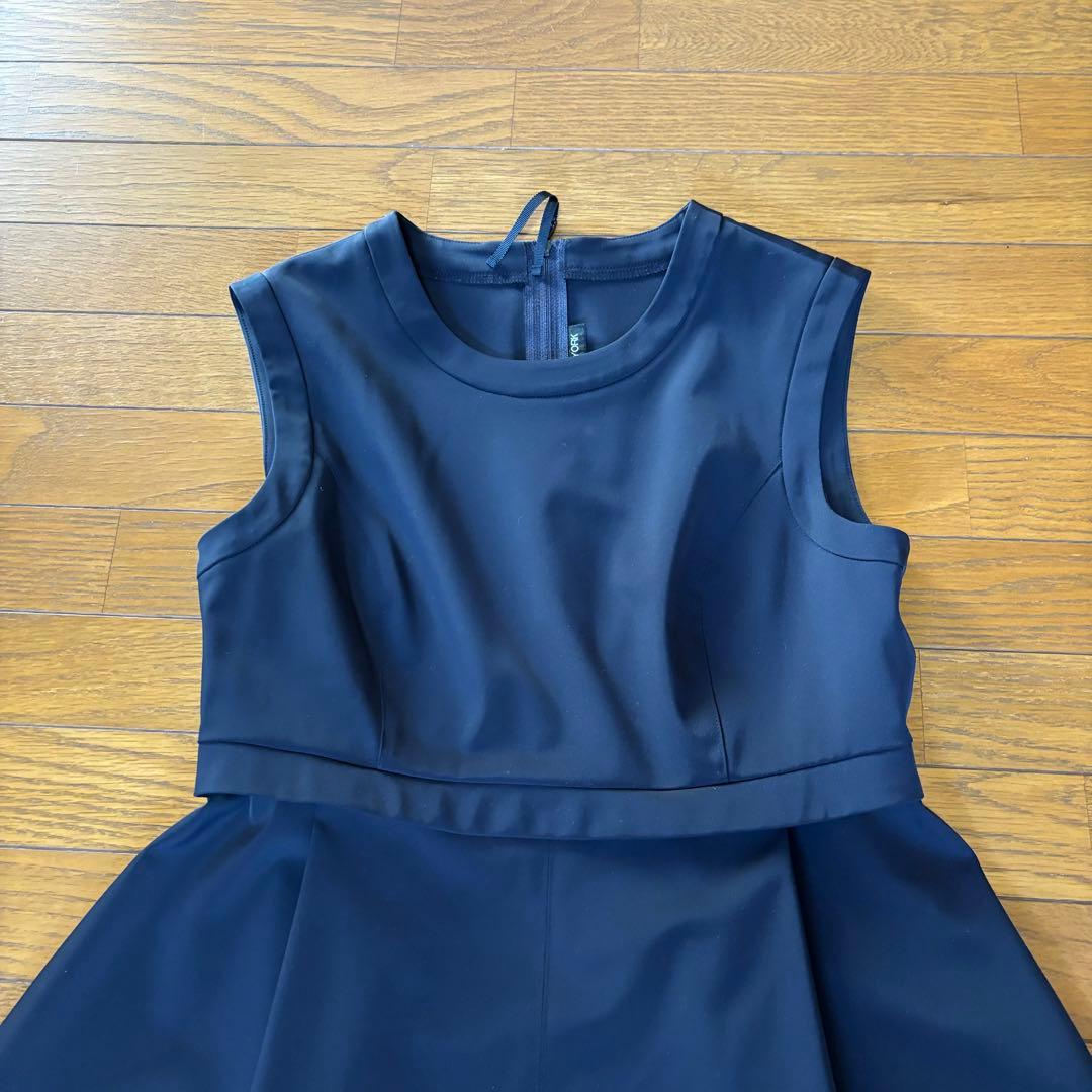 FOXEY NEW YORK 黒ロングワンピース　ノースリーブ　美ラインフレア