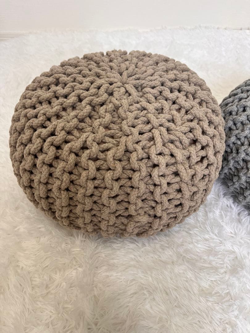 ハル　プフ　オットマン　スツール　ニットプフ　２個セット