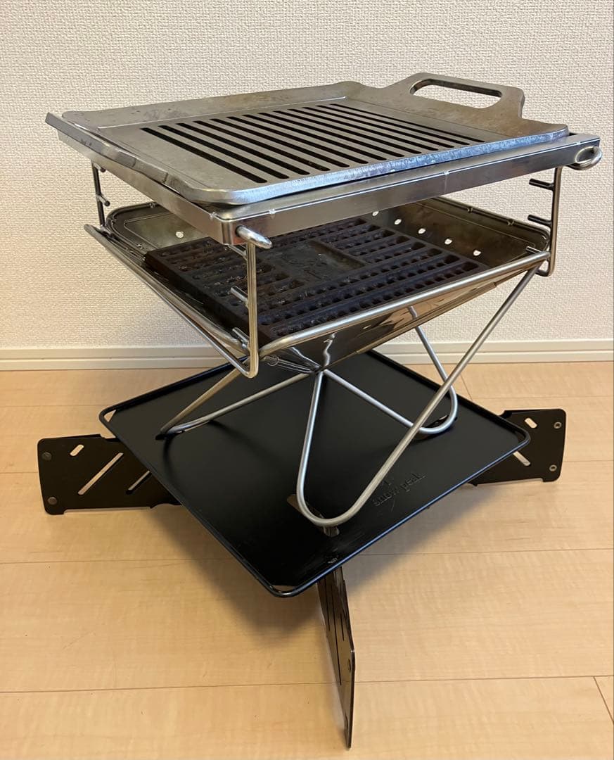 スノーピーク 焚火台M セット中古  peak BBQ 鉄板 キャンプ