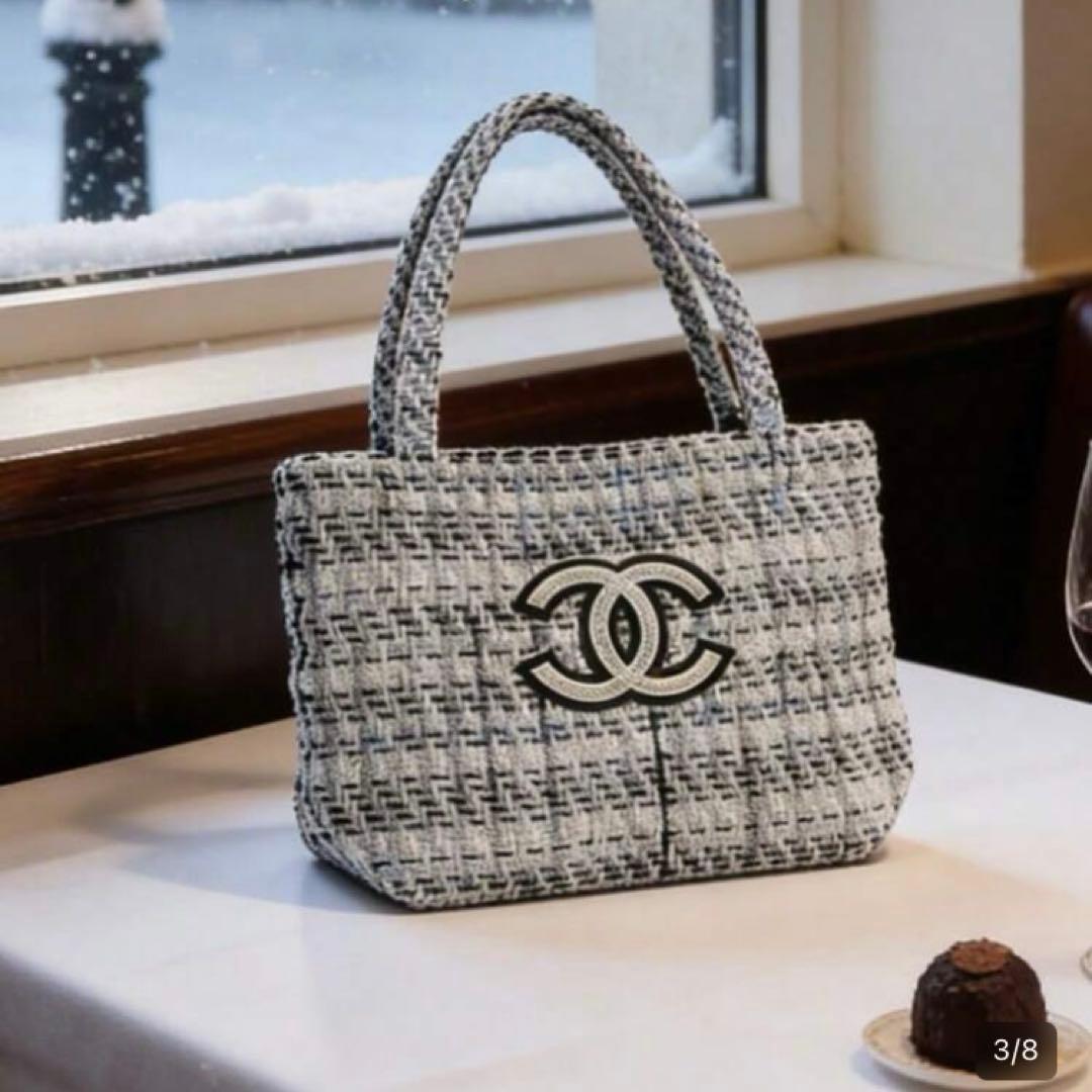 CHANEL ツイードトートバッグ　スパンコール