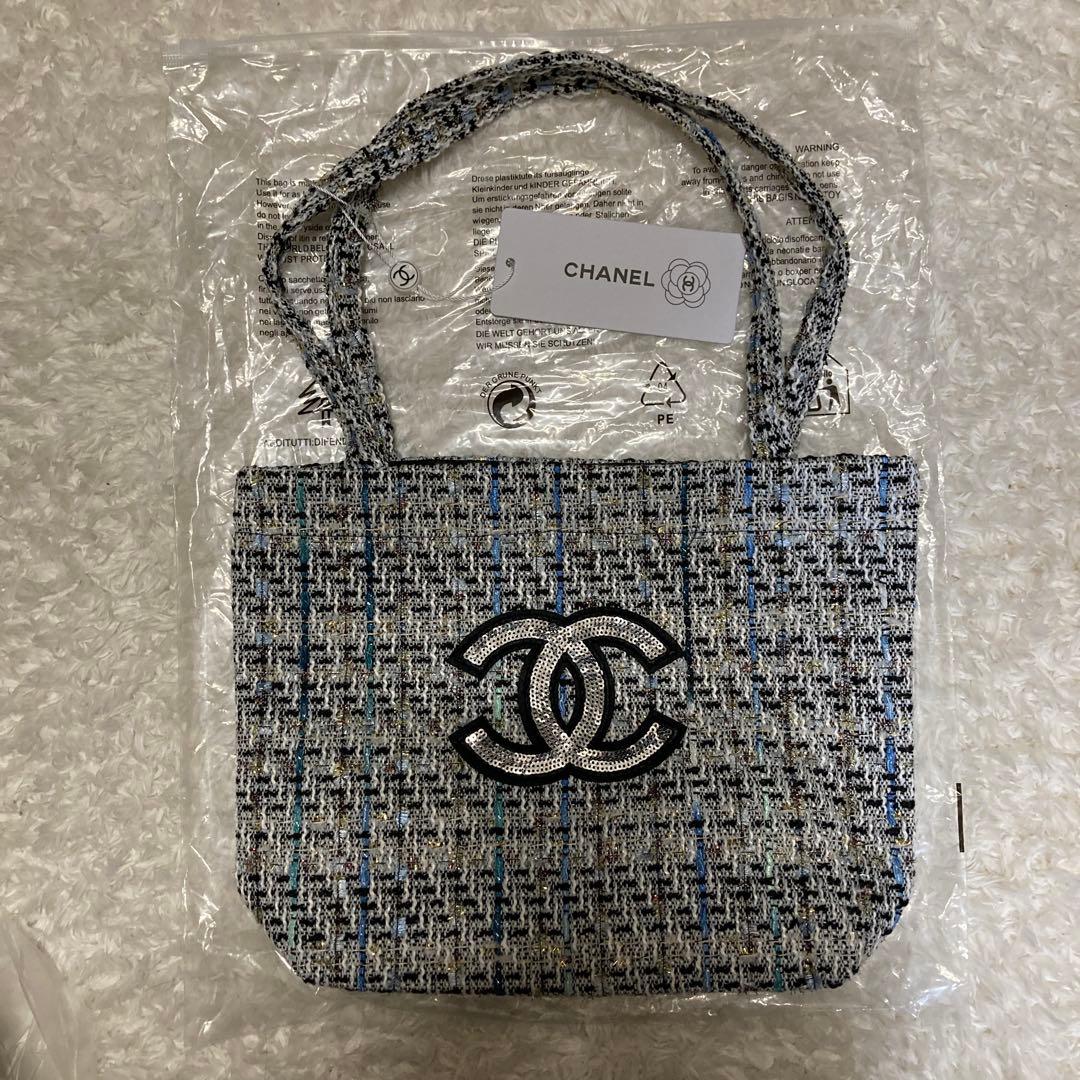 CHANEL ツイードトートバッグ　スパンコール