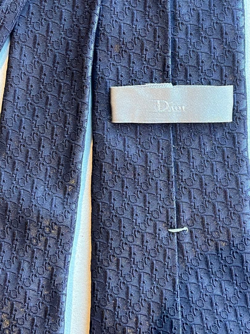 【極美品】ChristianDior ネイビー　ネクタイロゴパターン　成人式向け
