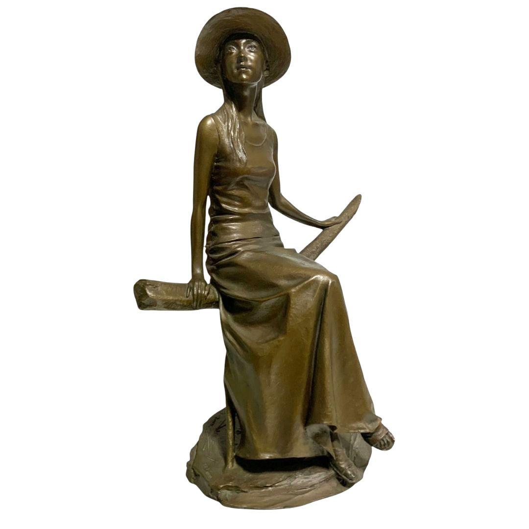 大道寺光弘 木もれ陽の中で ブロンズ像 女性像 美人像 置物 世界限定1000体