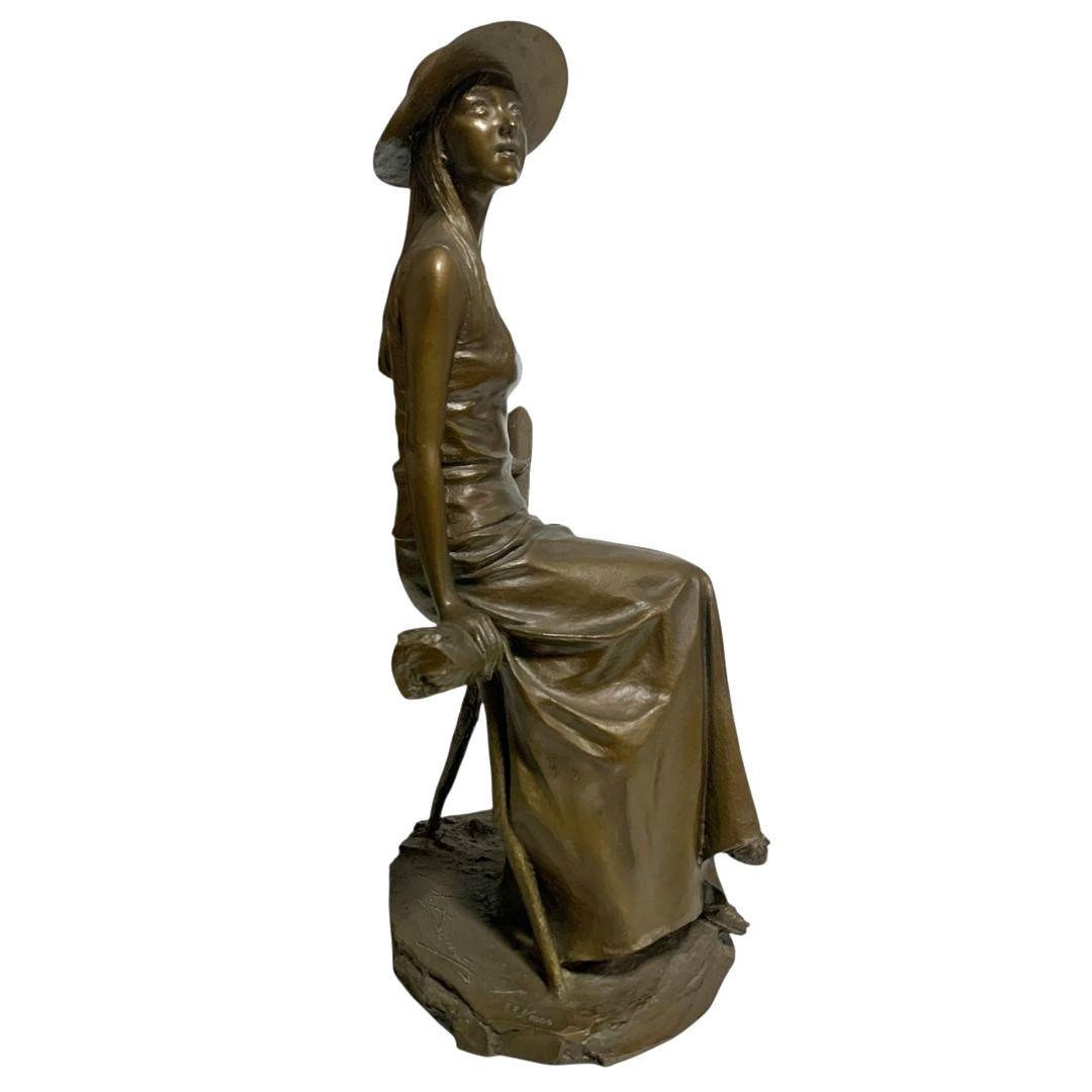 大道寺光弘 木もれ陽の中で ブロンズ像 女性像 美人像 置物 世界限定1000体