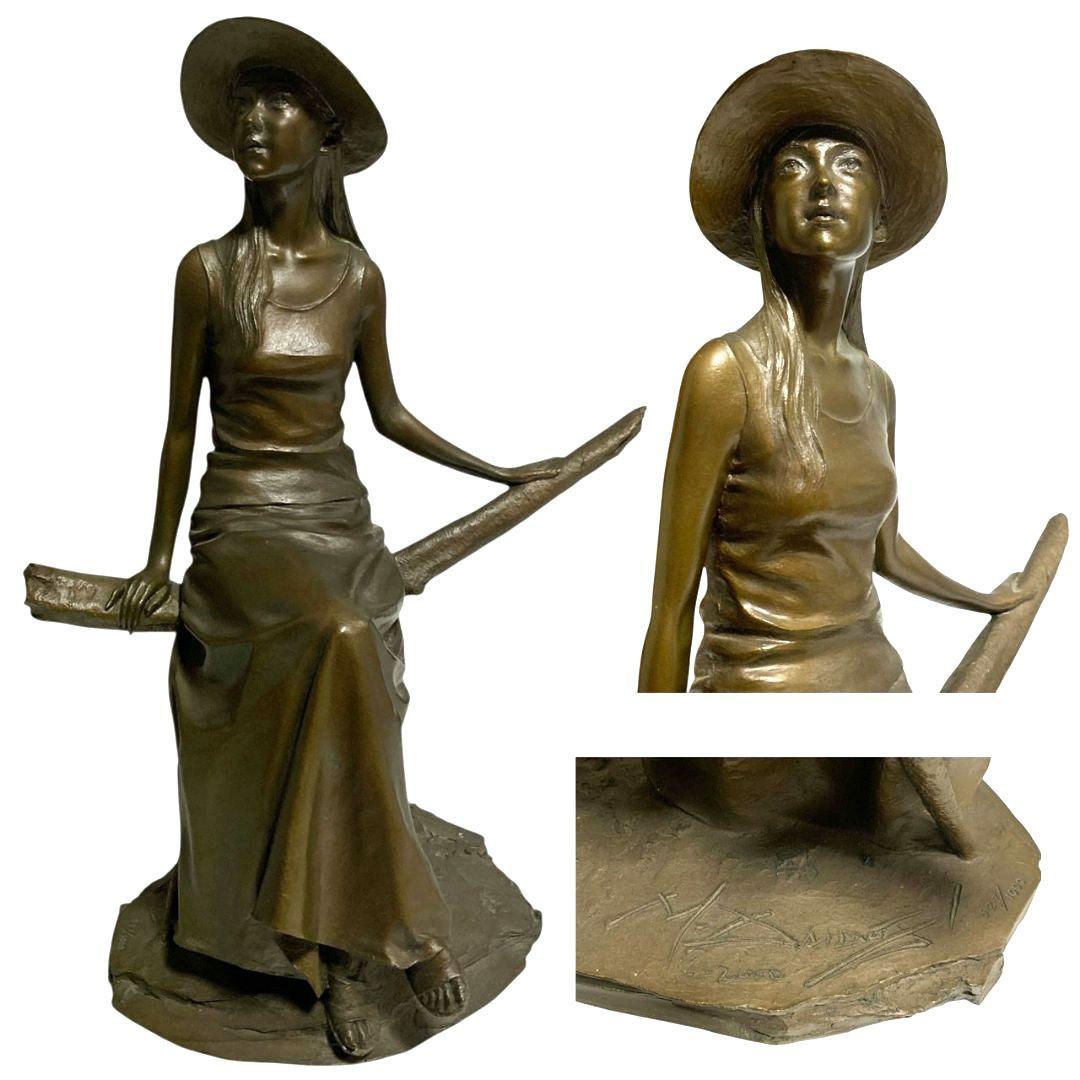 大道寺光弘 木もれ陽の中で ブロンズ像 女性像 美人像 置物 世界限定1000体