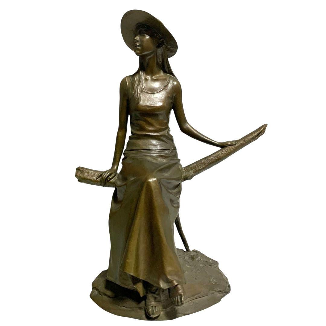 大道寺光弘 木もれ陽の中で ブロンズ像 女性像 美人像 置物 世界限定1000体