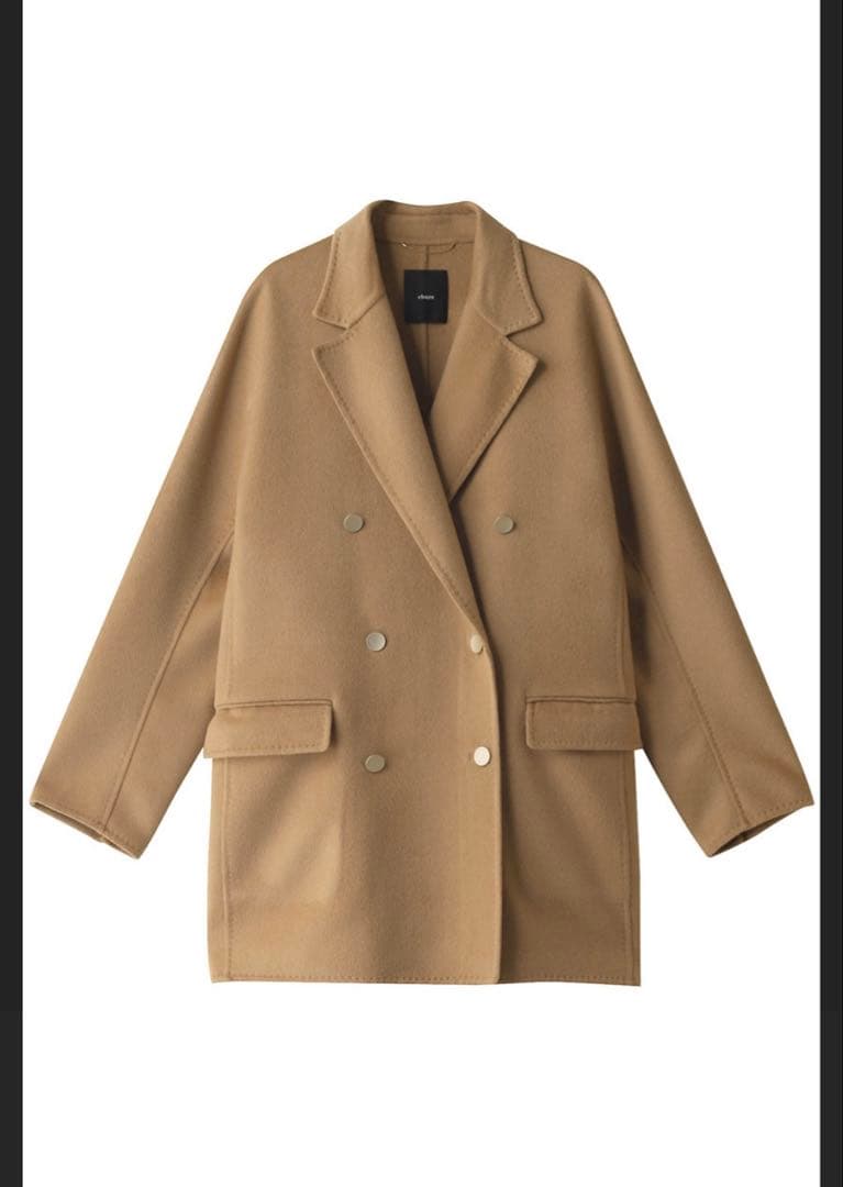 エブール ebure カシミアリバー メタル釦ジャケット コート