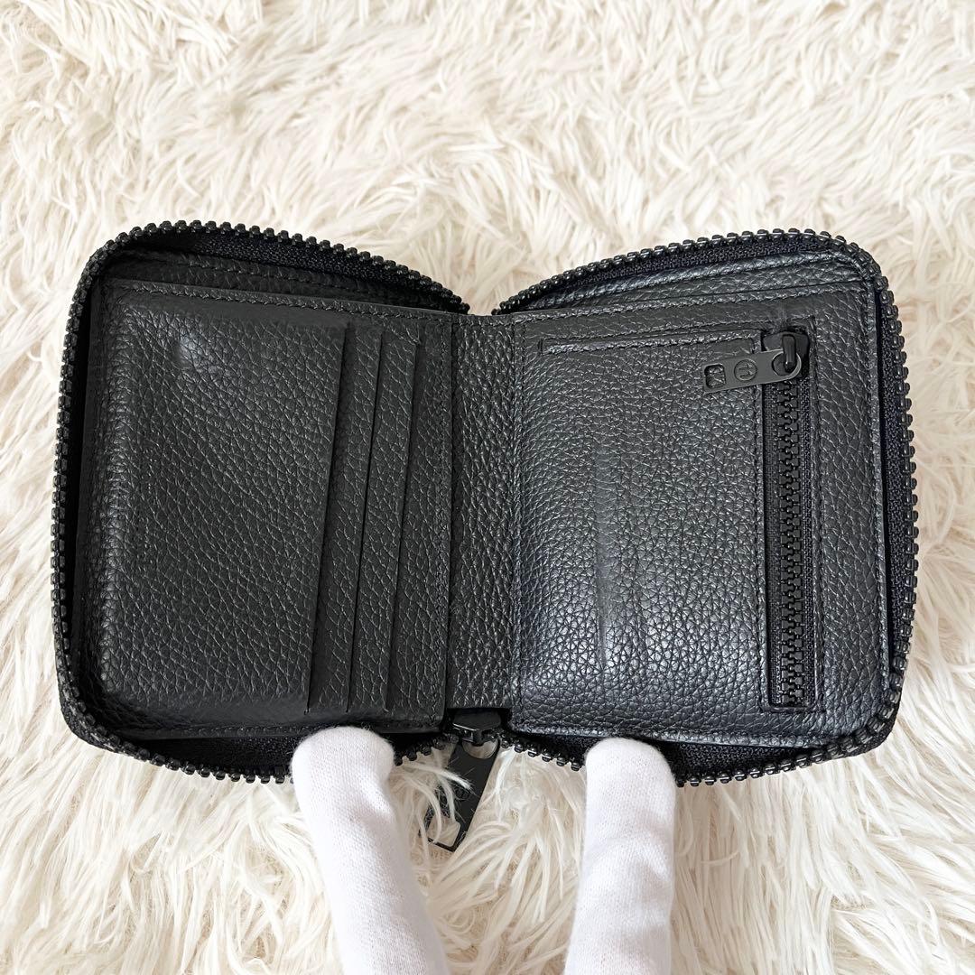 美品✨MAISON MARGIELA メゾンマルジェラ　二つ折り財布　レザー　黒