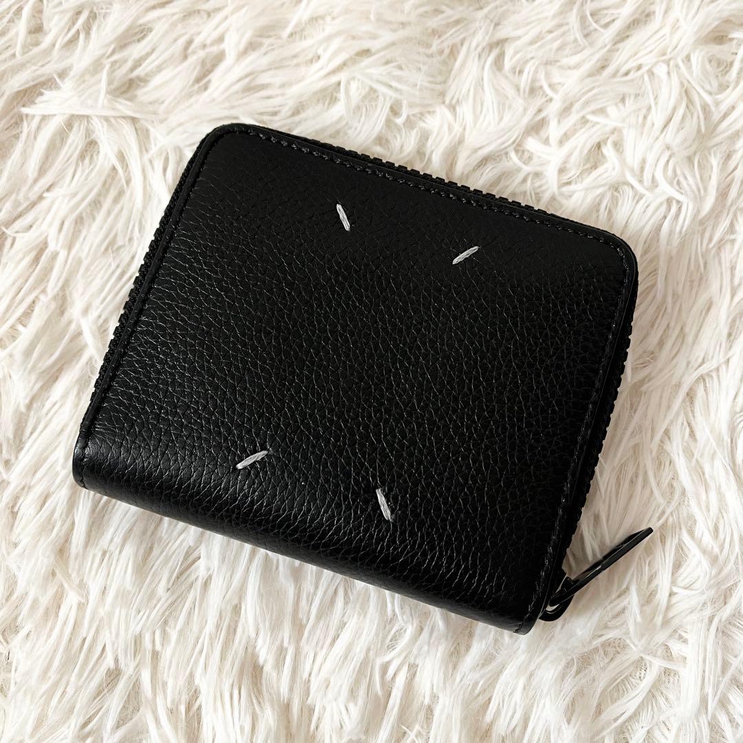 美品✨MAISON MARGIELA メゾンマルジェラ　二つ折り財布　レザー　黒