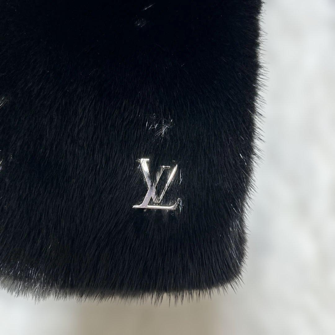 訳有り　LOUIS VUITTON マフラー モノグラムリバースミンク　100%