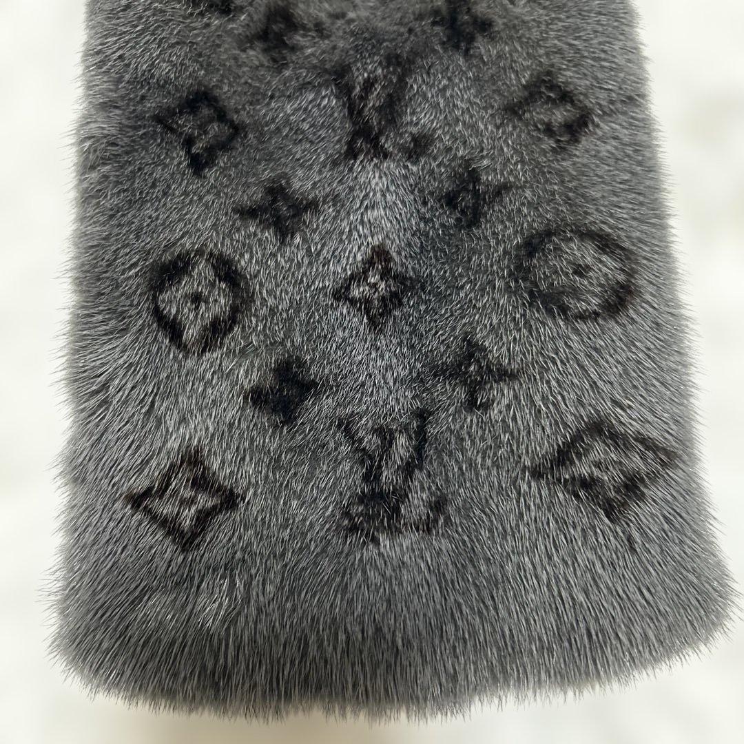 訳有り　LOUIS VUITTON マフラー モノグラムリバースミンク　100%