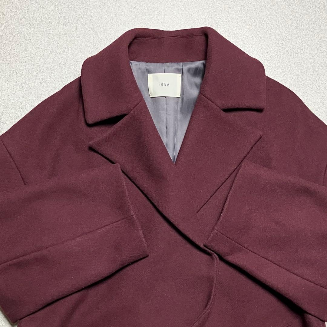 【イエナ×マンテコ】コクーン チェスターコート ボルドー