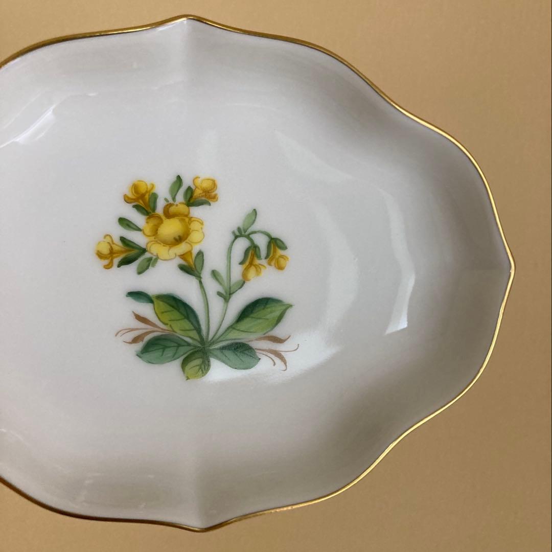 AUGARTEN アウガルテン フラワー 絵変り 金彩 プレート 4枚セット