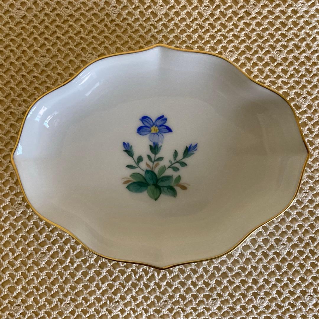 AUGARTEN アウガルテン フラワー 絵変り 金彩 プレート 4枚セット