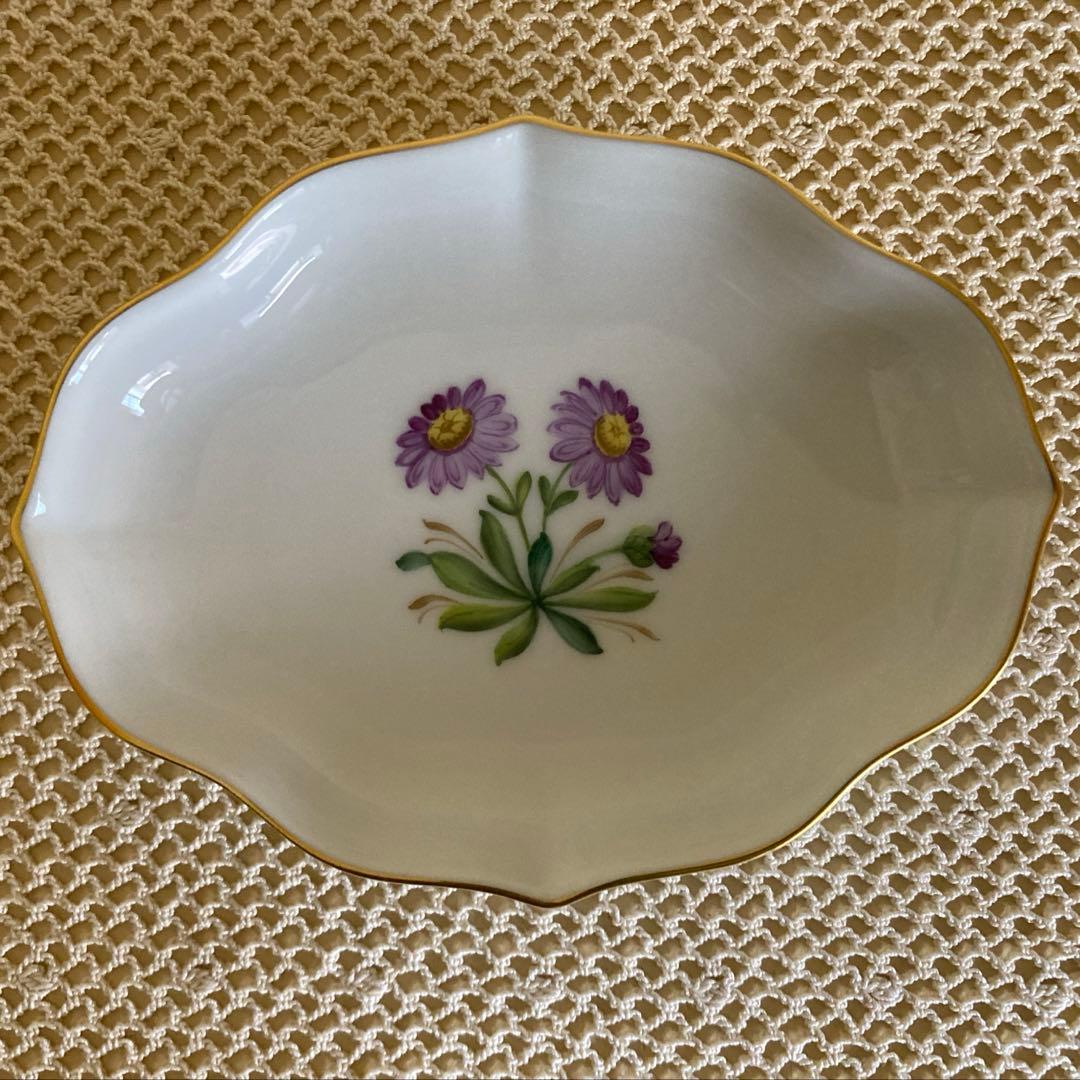 AUGARTEN アウガルテン フラワー 絵変り 金彩 プレート 4枚セット