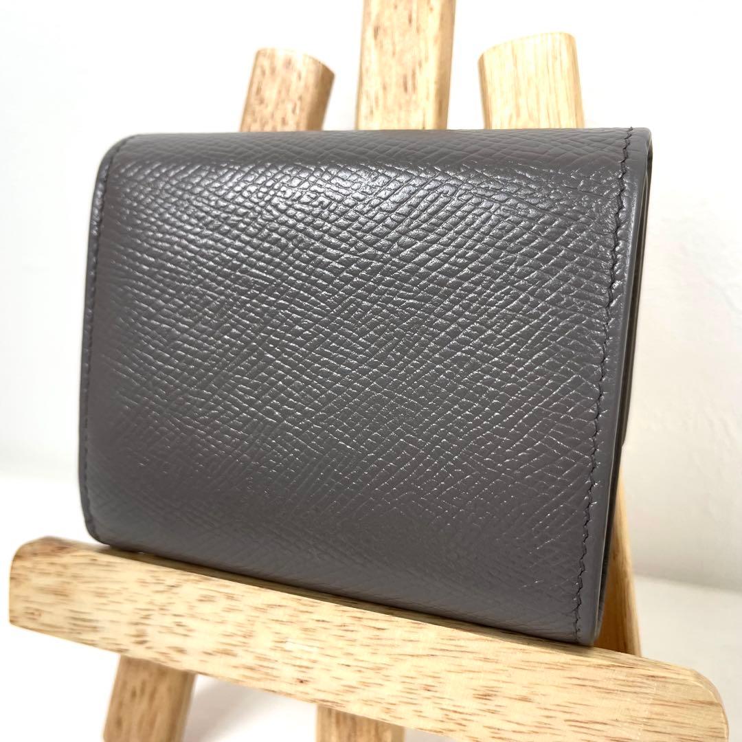 セリーヌ　三つ折り財布　ロゴプリント　コンパクト　レザー　ミニ財布　美品