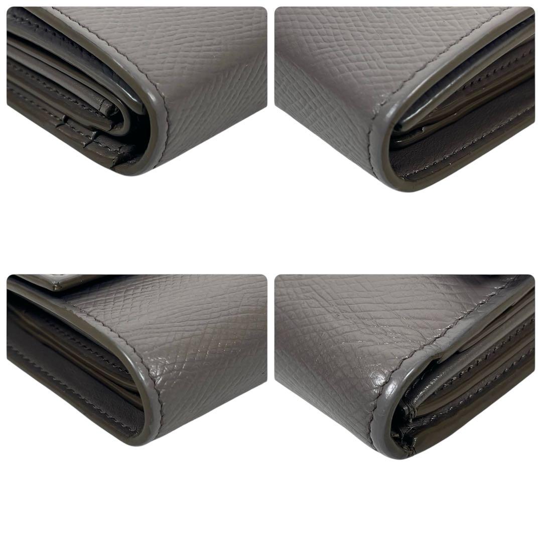 セリーヌ　三つ折り財布　ロゴプリント　コンパクト　レザー　ミニ財布　美品