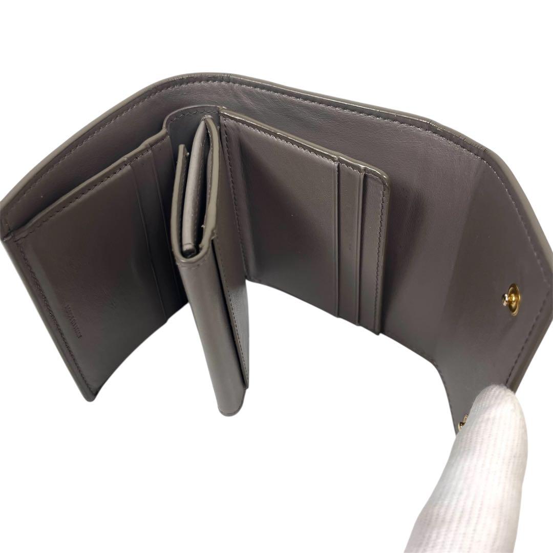 セリーヌ　三つ折り財布　ロゴプリント　コンパクト　レザー　ミニ財布　美品