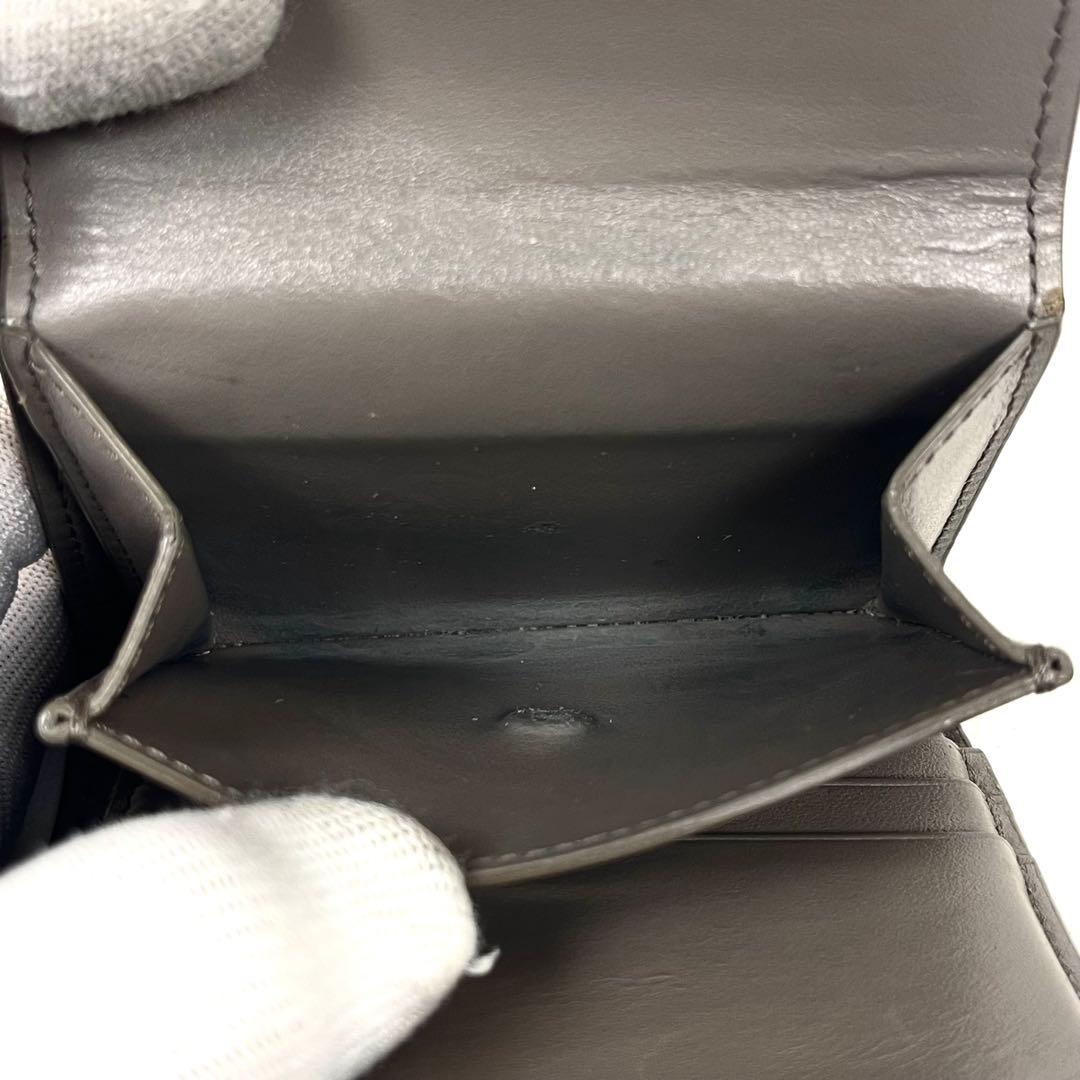 セリーヌ　三つ折り財布　ロゴプリント　コンパクト　レザー　ミニ財布　美品