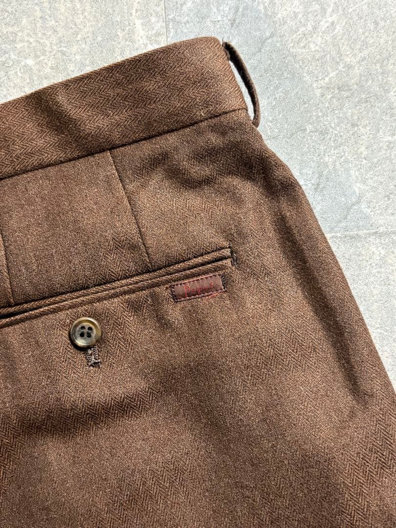 パンツ PAPAS wool cashmere 3tuck wide slacks XL