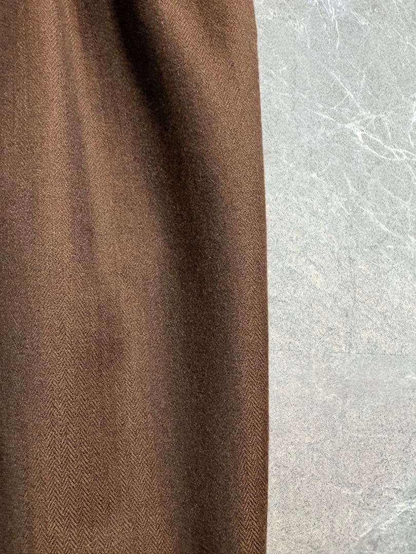 パンツ PAPAS wool cashmere 3tuck wide slacks XL