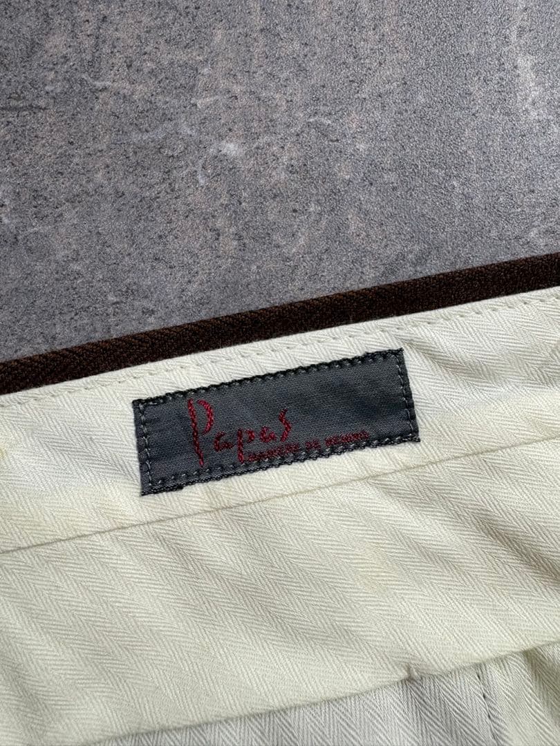 パンツ PAPAS wool cashmere 3tuck wide slacks XL