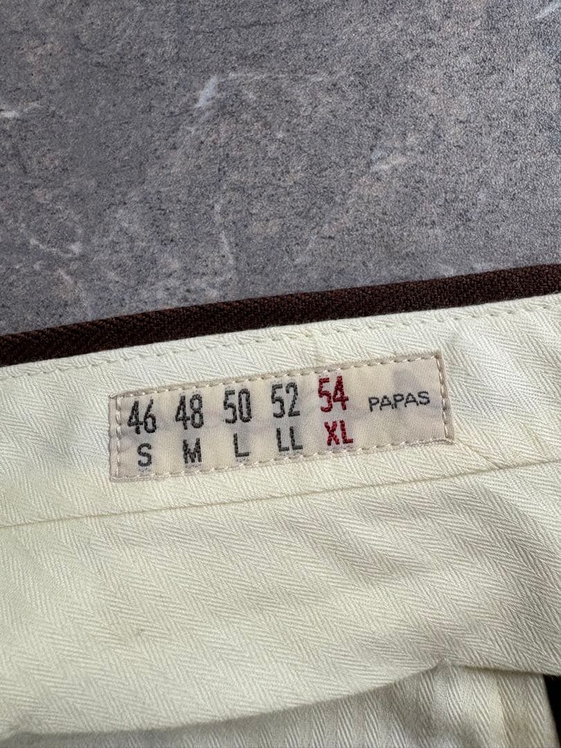 パンツ PAPAS wool cashmere 3tuck wide slacks XL