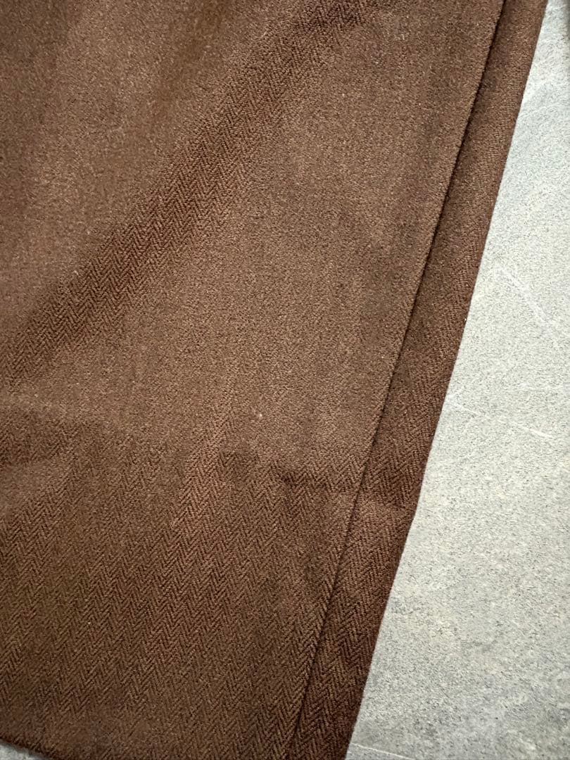 パンツ PAPAS wool cashmere 3tuck wide slacks XL