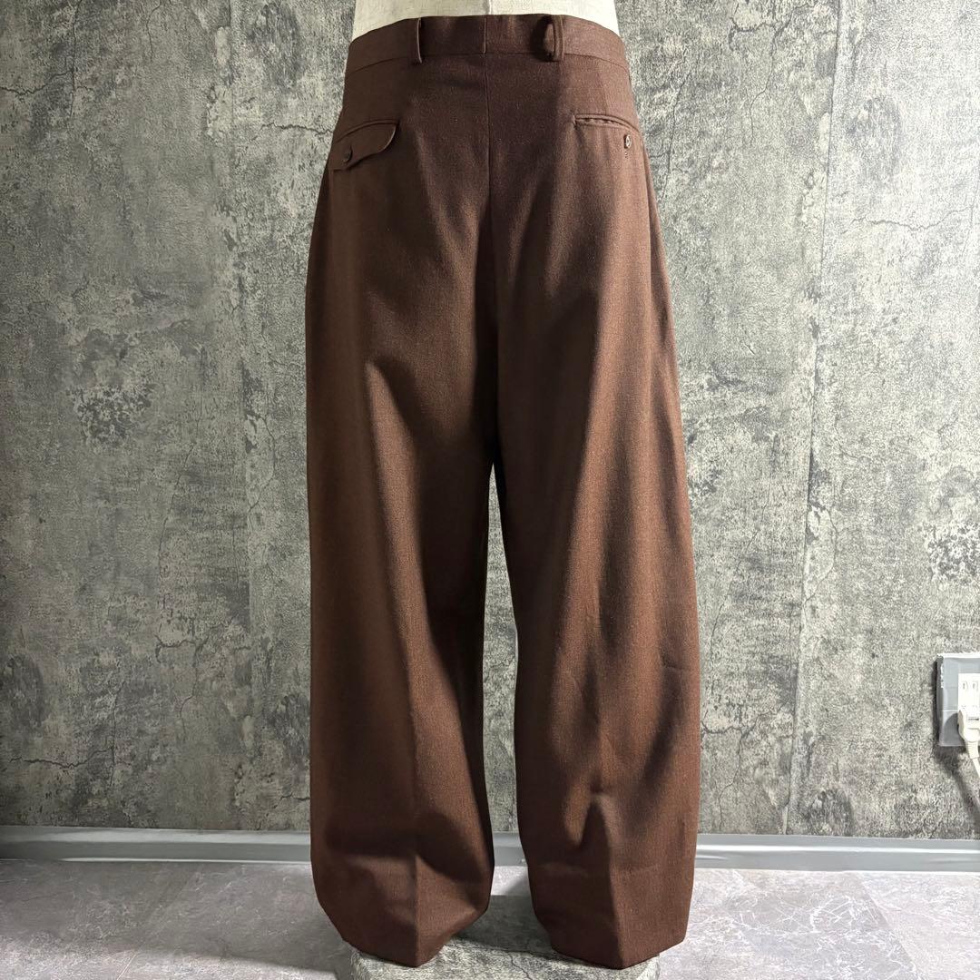 パンツ PAPAS wool cashmere 3tuck wide slacks XL