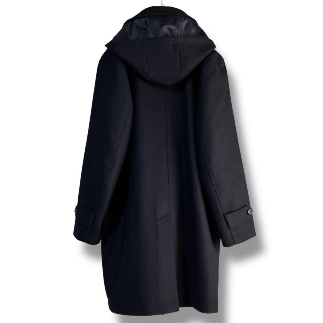 ダニエルクレミュ 良品 日本製 カシミヤ使用 フード脱着 ダッフルコートネイビー