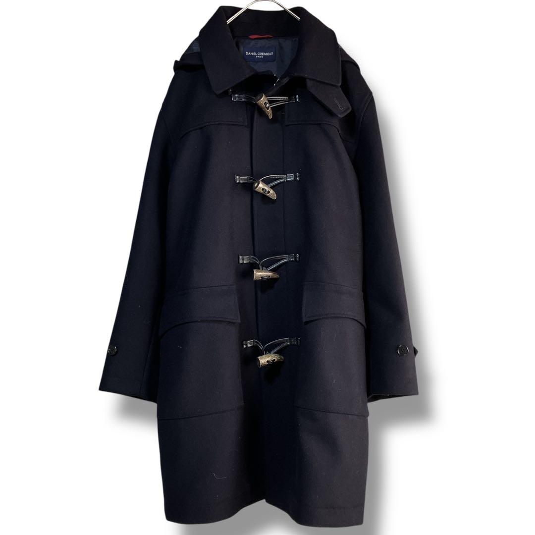 ダニエルクレミュ 良品 日本製 カシミヤ使用 フード脱着 ダッフルコートネイビー