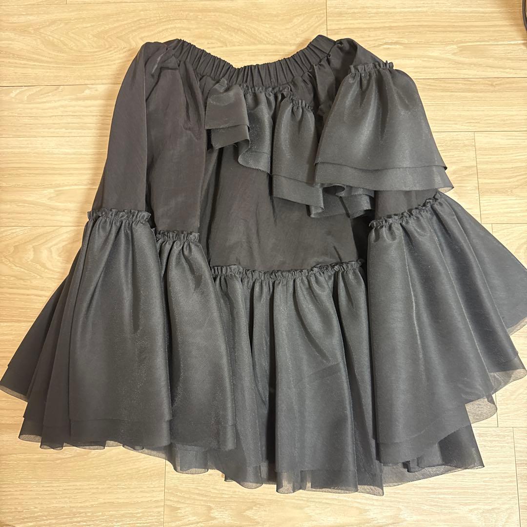 Lig. tulle skirt ブラック 黒