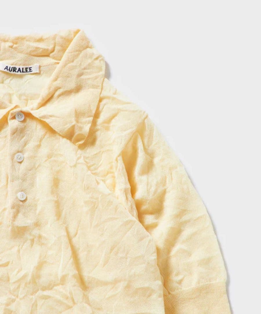 AURALEE シワ加工ポロシャツ