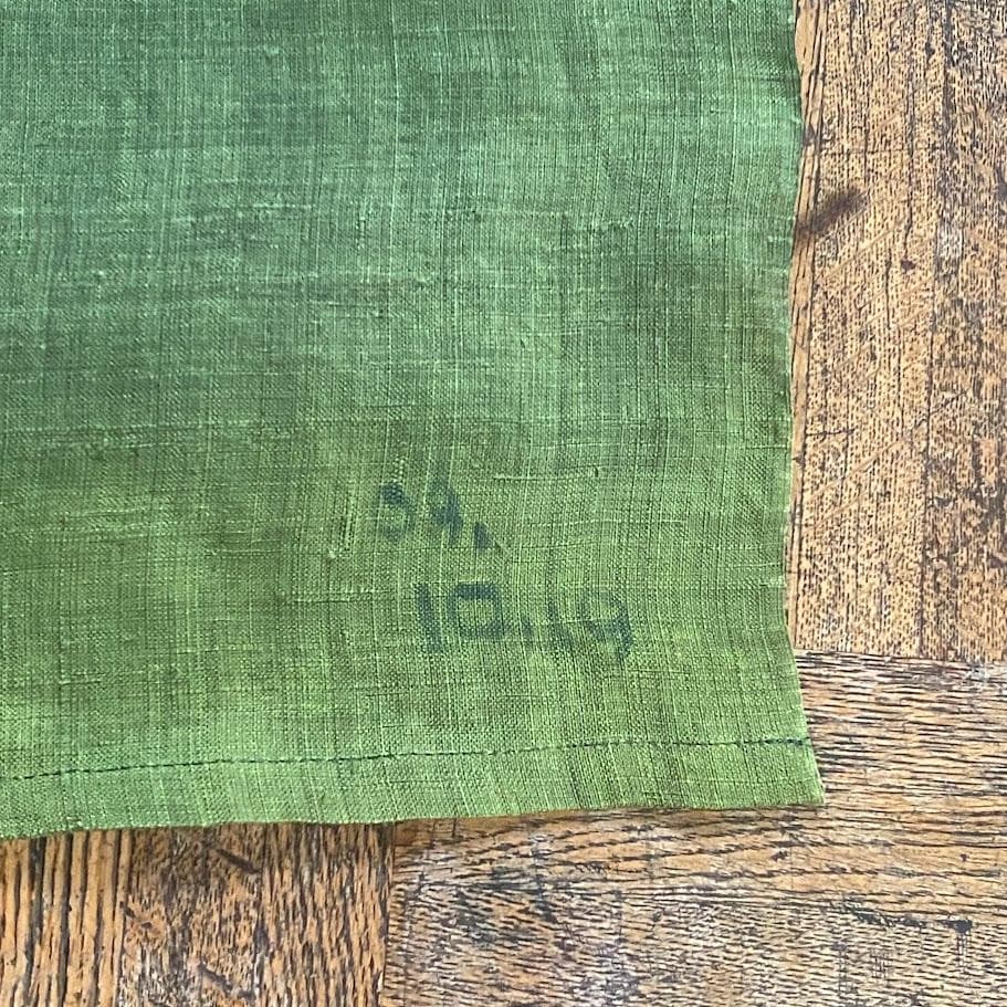 手描き麻暖簾【秋知草】手染め　麻のれん　巾82×178cm　一点物　アンティーク