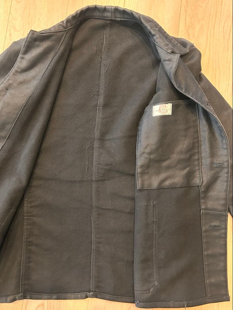 ビンテージ　ブラックモールスキンジャケット