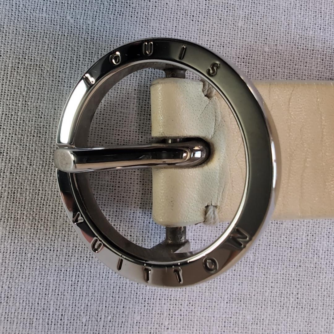 LV サークルロゴ ベルト 白 幅2cm 88cm±5 L相当 ゴルフ向き117