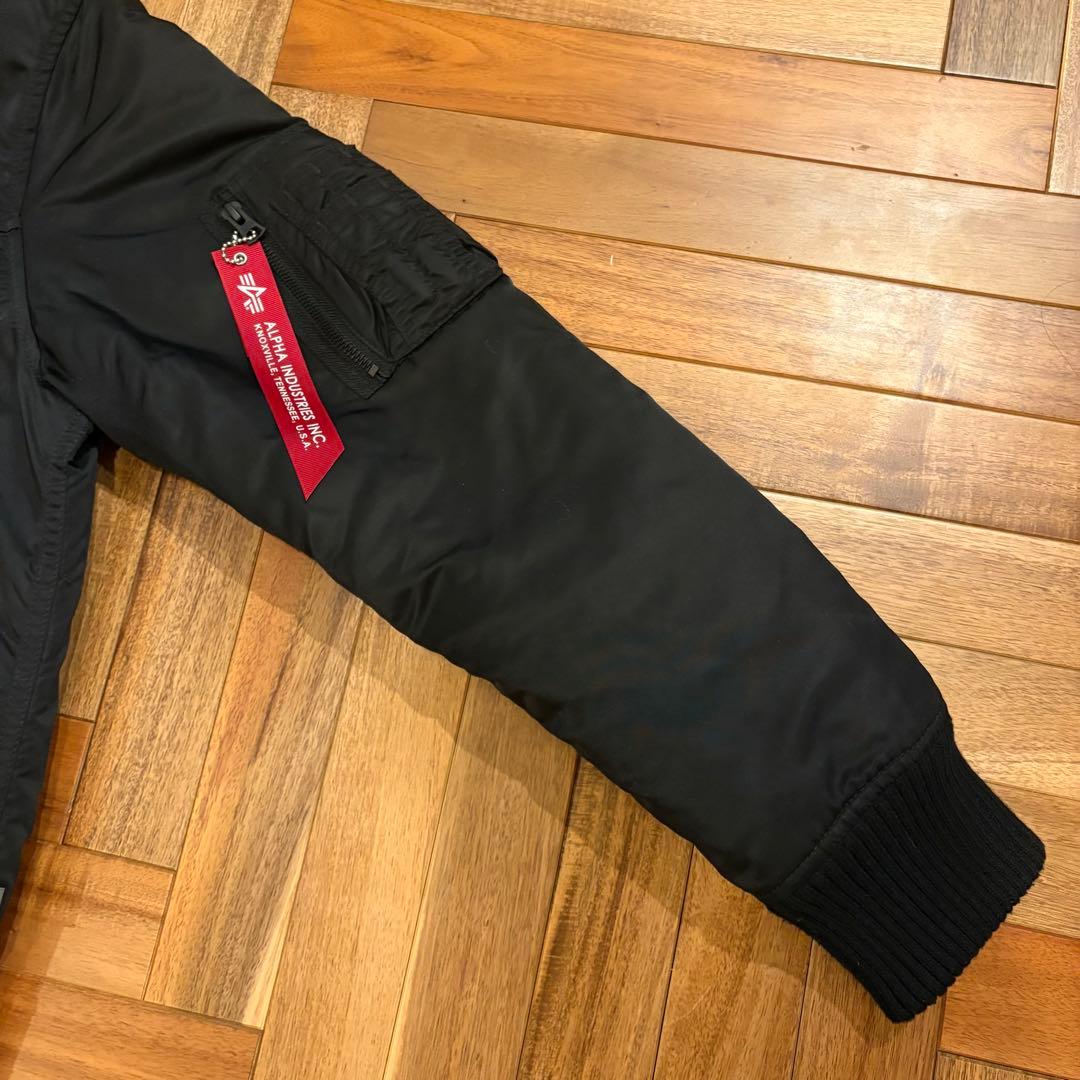 ALPHA アルファ フーデッドリブジャケット フライト MA-1 N-2B 黒