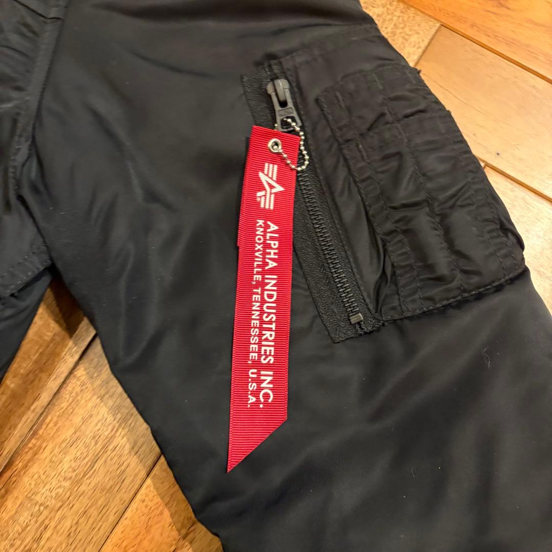 ALPHA アルファ フーデッドリブジャケット フライト MA-1 N-2B 黒