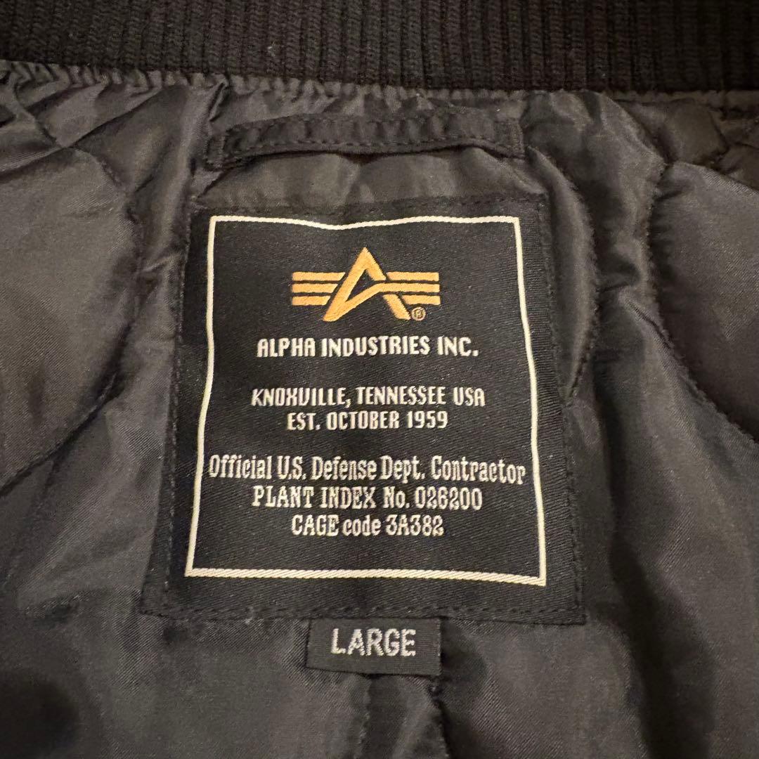 ALPHA アルファ フーデッドリブジャケット フライト MA-1 N-2B 黒